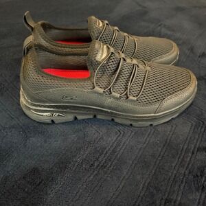 Skechers Work Arch Fit SR Black Slip Resistant Shoes 108063 Womens 9